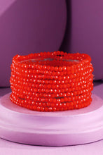 Red 10 Piece Beaded Stackable Boho Bracelet