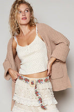 Cream Ruby Floral pattern print square buckle POL belt: