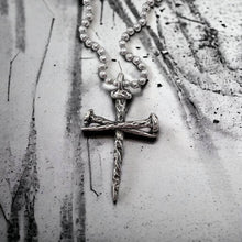 Rustic Nail Cross Necklace on Ball Chain