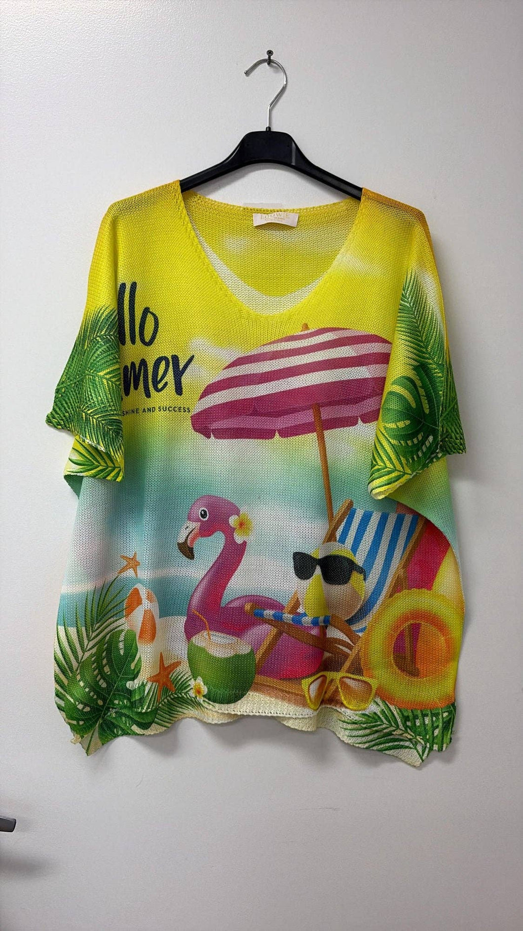 Hello Summer Beach Print Sweater