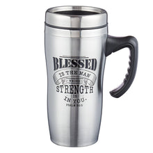 Mug SS Travel Silver Blessed Man Ps. 84:5