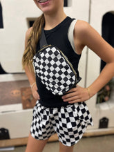 Black and White Check Crossbody Bag