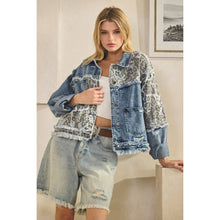 Denim Leopard Washed Contrast Oli+Hali Jacket