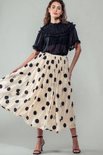 Polka Dotted Midi Skirt: Cream