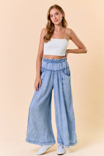 Light Denim Tencel Wide Leg Pants