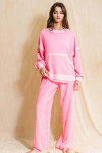 Neon Pink Elastic Banded Waist Baggy Pants