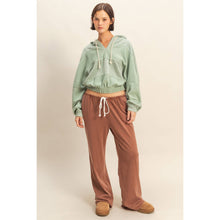Chestnut Mineral Washed Drawstring Waist Relaxed Pants