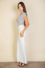 High Waist Stretch Crepe Flare Pants: Black / M