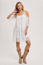 Ivory Open Shoulder Lace Dress