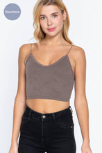Black V-neck with Lace Trim Floral Jacquard Seamless Crop