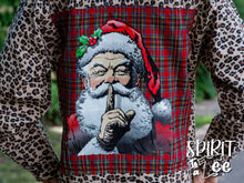 Believe Santa Patch on an Animal Print Flannel
