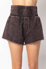 Rust High-Waist Washed Twill Shorts
