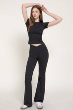 Black Cross Over Waistband Activewear Yoga Pants