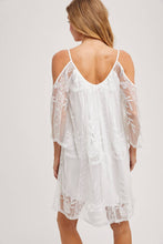Ivory Open Shoulder Lace Dress