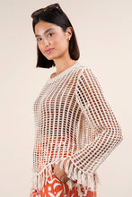 Oatmeal Oversized Net Summer Crochet Knit Sweater Top