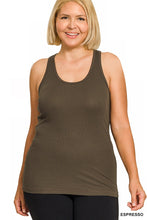 Espresso Stretchy Ribbed Knit Racerback Zenana Top 10/13/26 1505