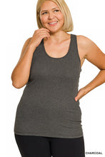Charcoal Stretchy Ribbed Knit Racerback Zenana Top 10/13/26 1503
