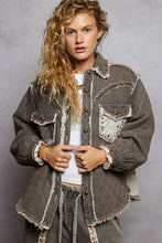 Black Long sleeve Western-inspired yoke studded lace panel POL jacket