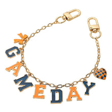 Blue Gold White Football GAME DAY Heart Charm