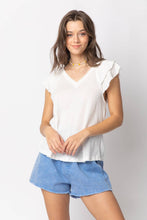 Blue High-Waist Washed Twill Shorts