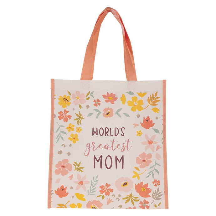 Tote Floral Print World's Greatest Mom