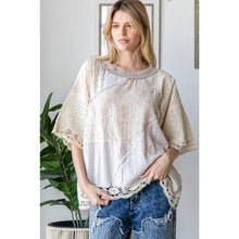 Blue Washed Mix Media Casual Oli+Hali Top
