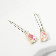 Taupe Teardrop Stone Cushion Dangle Earrings