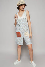 Blue Floral Sleeveless contrast floral pockets print POL overalls