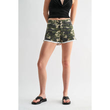 Camo Green High Rise Mica Shorts