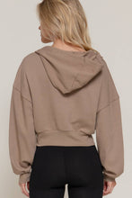 Ivy Beige Long Sleeve Hoodie French Terry Zip Up Jacket