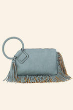 Stone Fringe Cuff Clutch Tassel Wristlet Clutch Bag