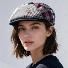 Patchwork Wool Newsboy Hat