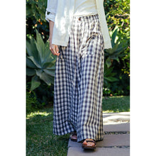 Black Wide Leg Checker Pants