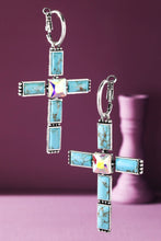 Turquoise Bar Stone Cross Lever back Earrings: TQAB-TURQUOISE
