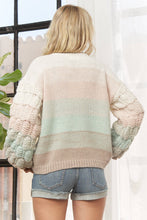 Mint Multi Puff Sleeve Ombre Sweater