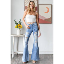 Denim Stud Detail Distressed Stretchy Flare Oli+Hali Jeans