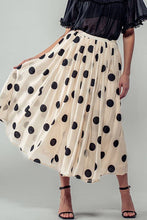 Polka Dotted Midi Skirt: Cream