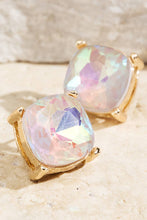 Lilac Faceted Glass Stud Earrings