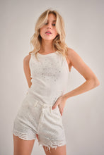 White Embellished tank top