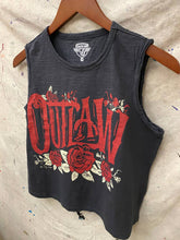Vintage Black Outlaw  Muscle Crop Top