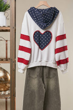 Off White Casual Zip Up Mello Jacket Stars & Stripes US Flag