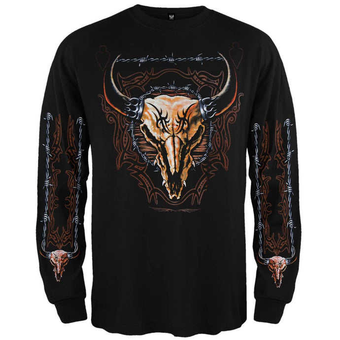 Buffalo Skull Long Sleeve T Shirt