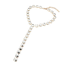 Round Faceted Gem Link Y-Drop Statement Necklace