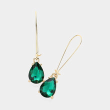 Yellow Teardrop Stone Cushion Dangle Earrings