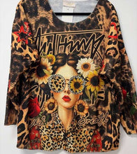Leopard Cosy Sunflower Girl Printed Sweater