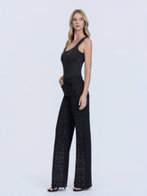 Black High Rise Rhinestone Embellished Wide Leg Flying Monkey Jeans