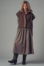 Brown Quilted Collar Boxy Sherpa Urban Daizy Vest