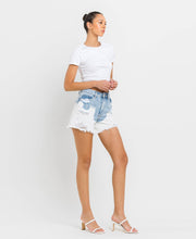Tranquil Super High Rise Distressed Vervet Mom Shorts