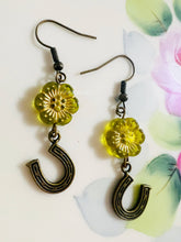 Boho Hippie Horseshoe Western Earrings: Sage Green