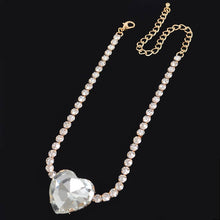 Gold Rhinestone Heart Shape Choker